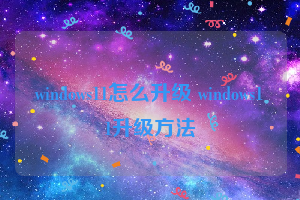 windows11怎么升级 windows11升级方法