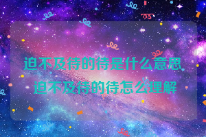 迫不及待的待是什么意思 迫不及待的待怎么理解