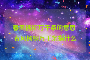 春风杨柳万千条的意思 春风杨柳万千条指什么