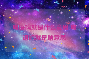 粤语鸠就是什么意思 粤语鸠就是啥意思