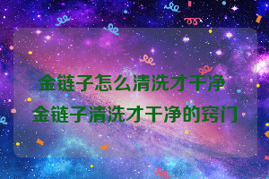 金链子怎么清洗才干净 金链子清洗才干净的窍门