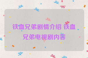 铁血兄弟剧情介绍 铁血兄弟电视剧内容